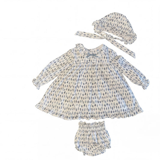 Girl Blue Feathers Print Set 3 Pieces