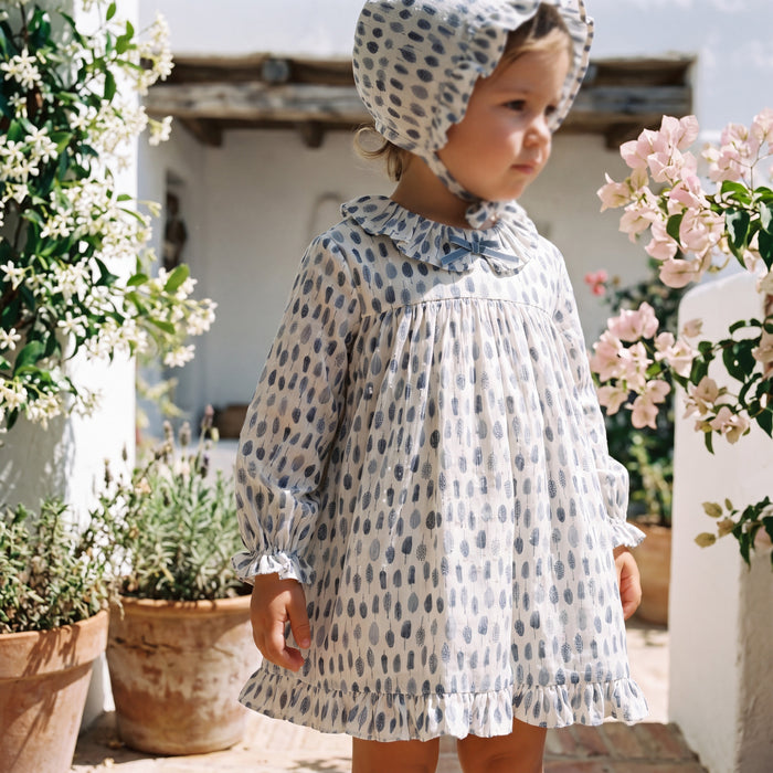 Girl Blue Feathers Print Set 3 Pieces