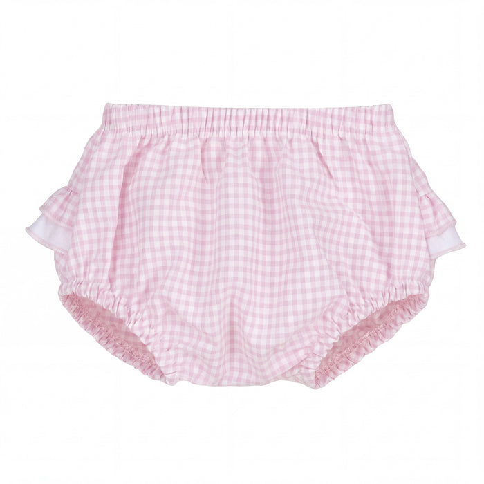 Girl Light Pink Vichy Ruffle Bloomer — AGÜ Baby Spanish baby clothes