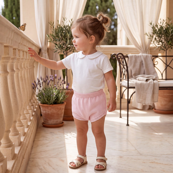 Girl Pink Bloomer With Buttons
