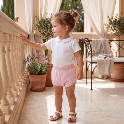 Girl Pink Bloomer With Buttons