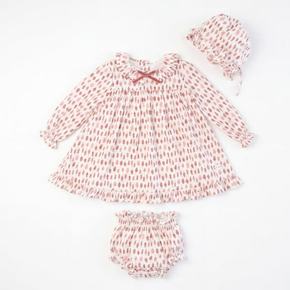 Girl Pink Feathers Print Set 3 Pieces