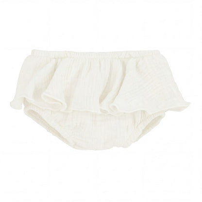 Girl White Ruffled Bambula Bloomer — AGÜ Baby Spanish baby clothes