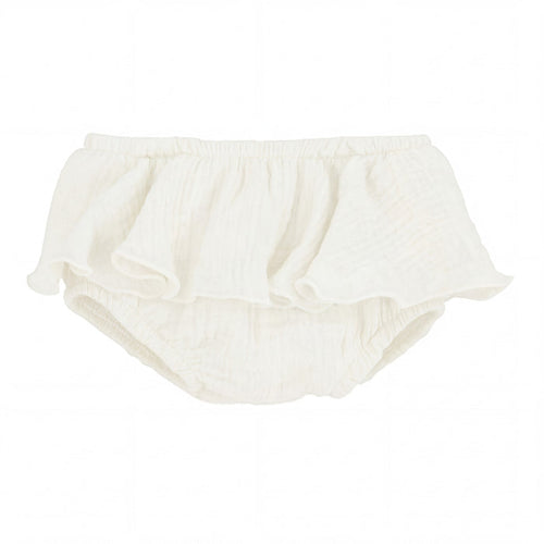 Girl White Ruffled Bambula Bloomer — AGÜ Baby Spanish baby clothes