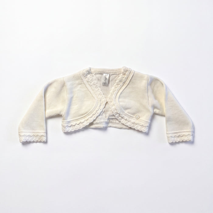 Girls Beige Cropped Cardigan