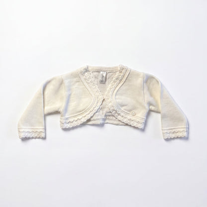 Girls Beige Cropped Cardigan