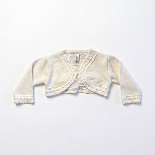 Girls Beige Cropped Cardigan