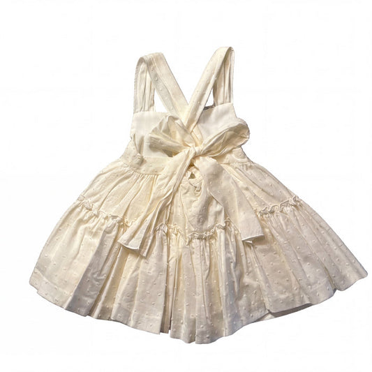 Girls Beige Plumeti Dress
