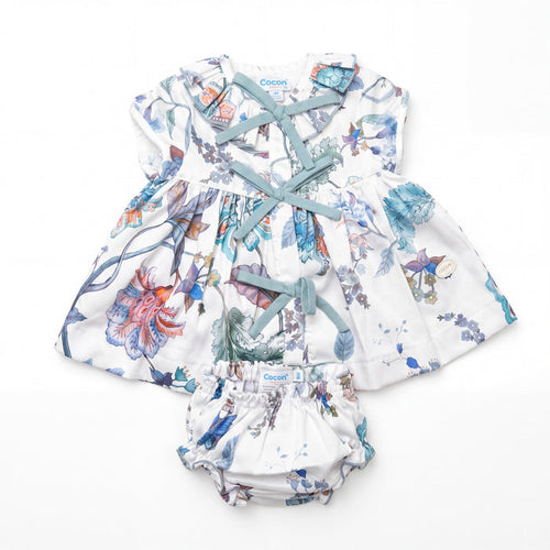 Girls Blue and Purple Dress & Bloomers — AGÜ Baby Spanish baby clothes