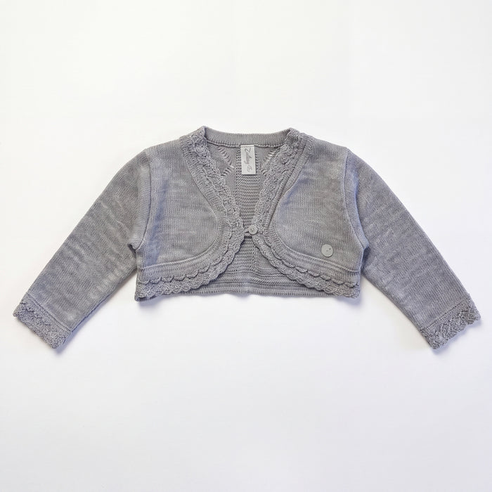 Girls Gray Cropped Cardigan