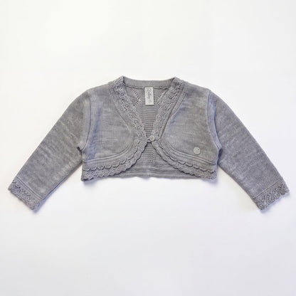 Girls Gray Cropped Cardigan
