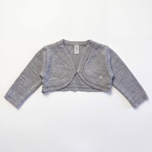 Girls Gray Cropped Cardigan