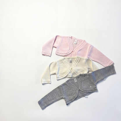 Girls Gray Cropped Cardigan