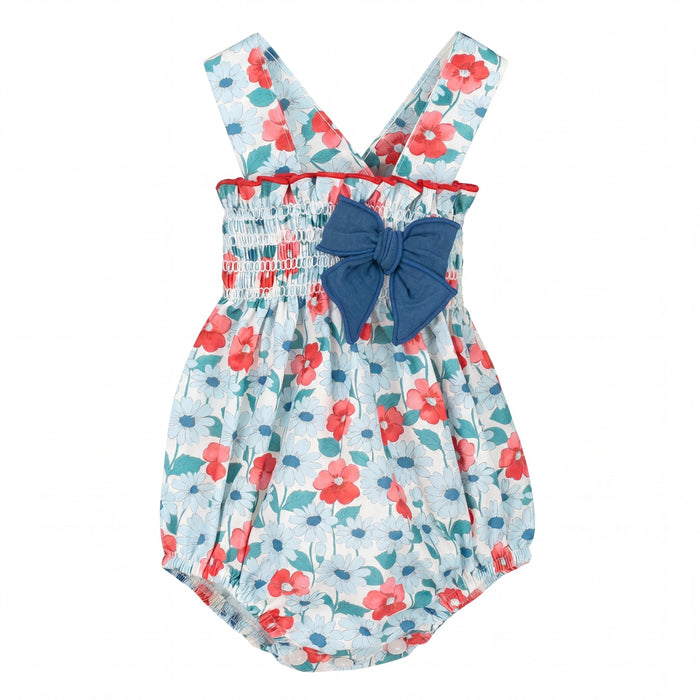 Girls "Olympia" Red & Blue Floral Shortie — AGÜ Baby Spanish baby clothes