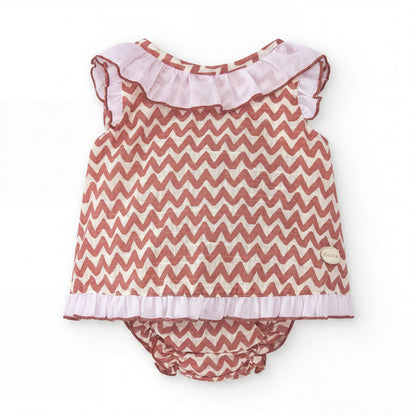 Girls Red Zig Zag Blouse & Bloomers — AGÜ Baby Spanish baby clothes