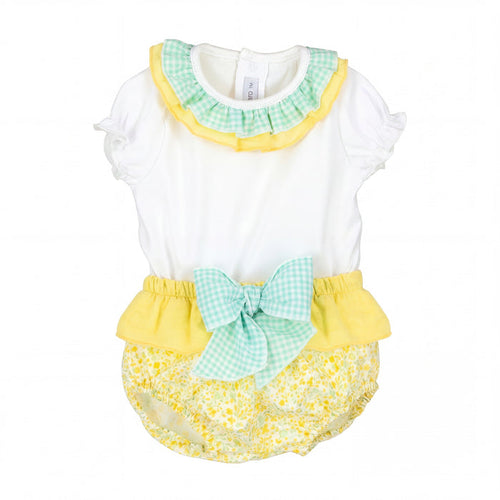Girls "Reeva" Lemon Floral Blouse & Bloomers — AGÜ Baby Spanish baby clothes