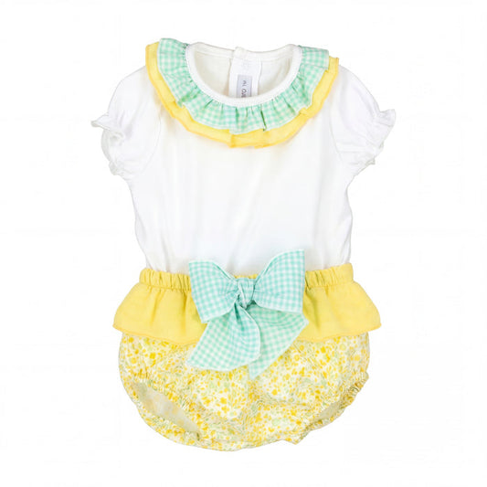 Girls "Reeva" Lemon Floral Blouse & Bloomers — AGÜ Baby Spanish baby clothes