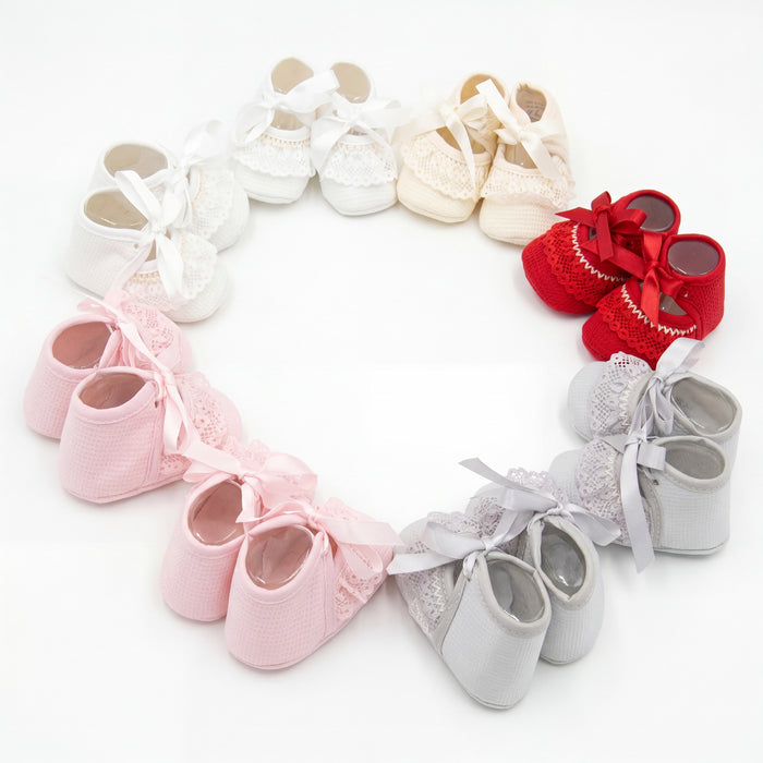 Girls Shoes Lace and Bow One Size — AGÜ Baby Spanish baby clothes