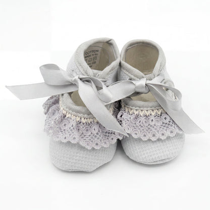 Girls Shoes Lace and Bow One Size — view 7 — handcrafted in Spain — AGÜ Baby