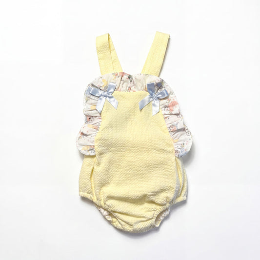 Girls Yellow with Bows Romper