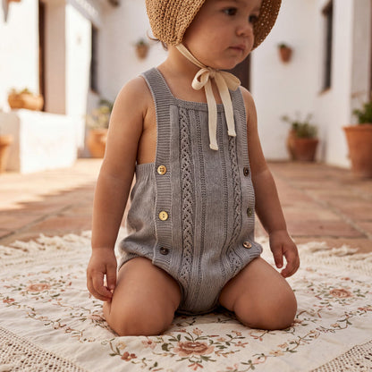 Grey Dot Romper