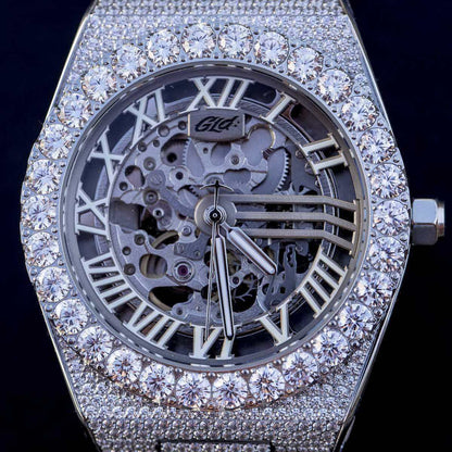 42MM Iced Moissanite Alpha Era® Luminous Skeleton 316