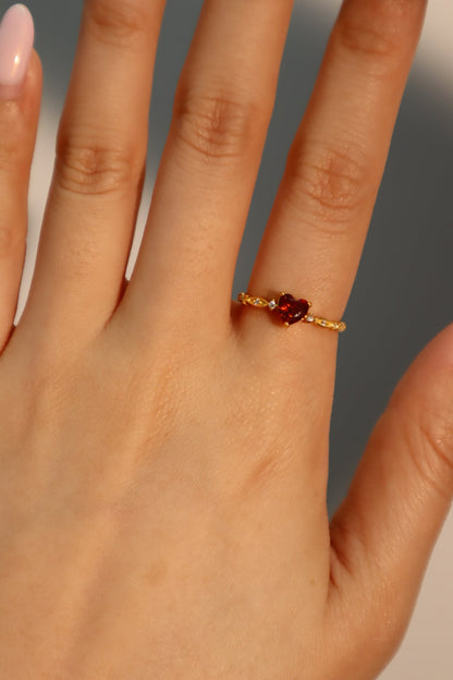24K Gold Vermeil Heart Ring