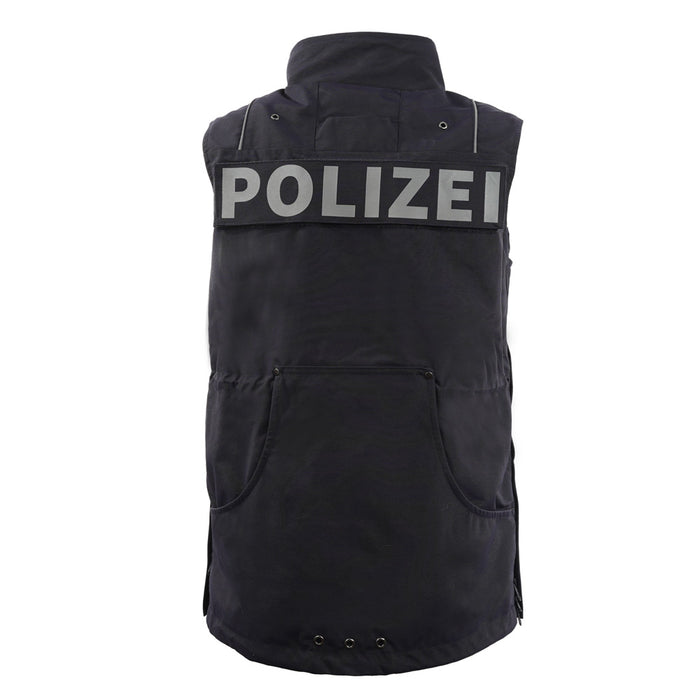 Weste Polizei blau Rücken