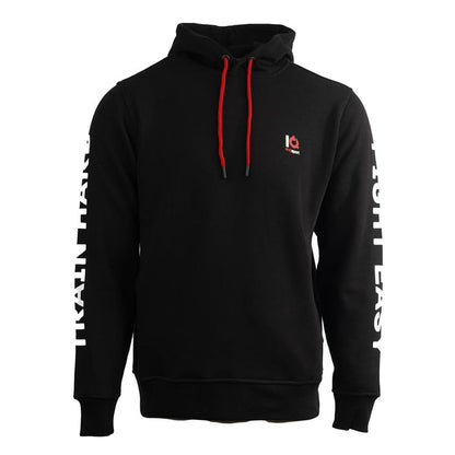 IQ Trainingshoodie „Train Hard. Fight Easy.“ Schwarz – Frontansicht