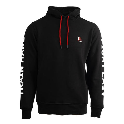 IQ Trainingshoodie „Train Hard. Fight Easy.“ Schwarz – Frontansicht