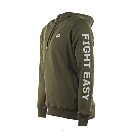 IQ Trainingshoodie „Train Hard. Fight Easy.“ Olive – Frontansicht