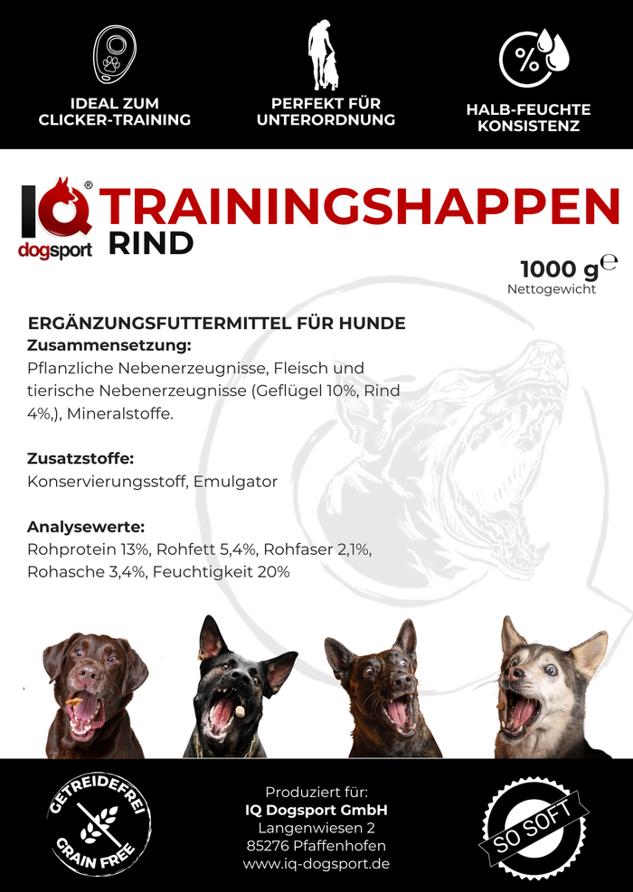 IQ Trainingshappen Rind Medium – Verpackungsdesign