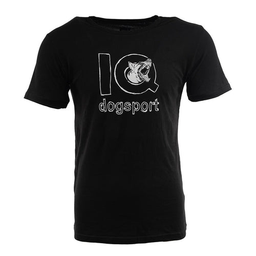 T-Shirt schwarz mit Zeichnung Logo und bellender Malinois
