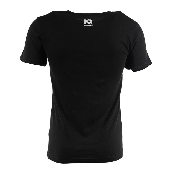 T-Shirt schwarz Rückenansicht weißes Nackenlogo
