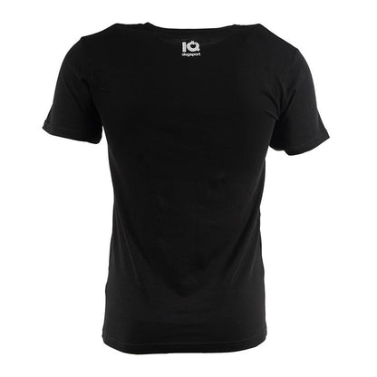 T-Shirt schwarz Rückenansicht weißes Nackenlogo