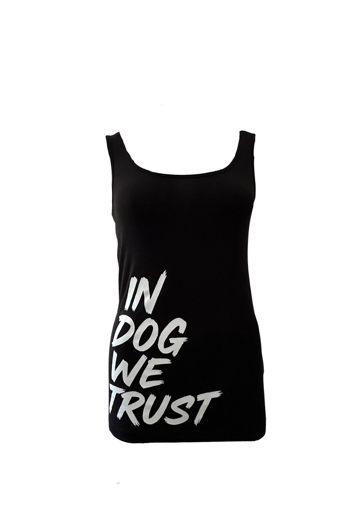 IQ Damen Tank Top „In Dog We Trust“ – Frontansicht