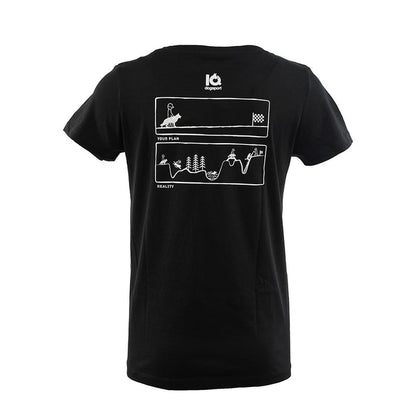 T-Shirt schwarz tailliert Rückseite weiße Zeichnung