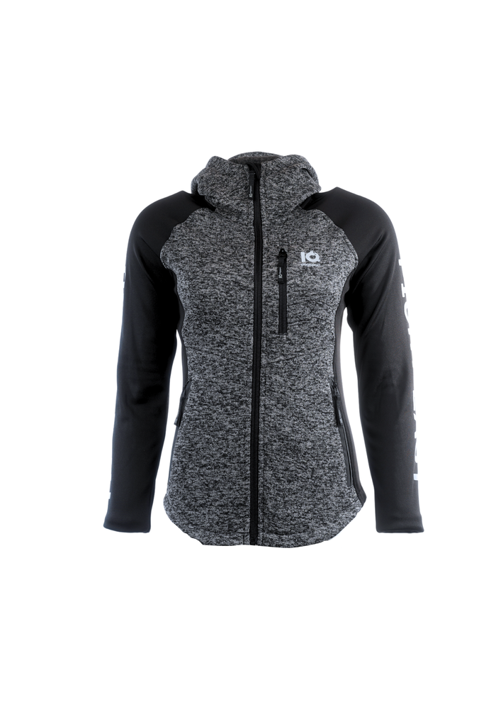 IQ Damen Zip-Hoodie Grau – Frontansicht