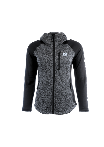IQ Damen Zip-Hoodie Grau – Frontansicht