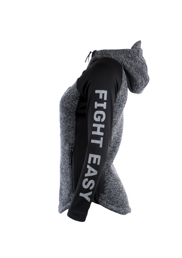 IQ Damen Zip-Hoodie Grau – Produktansicht 3