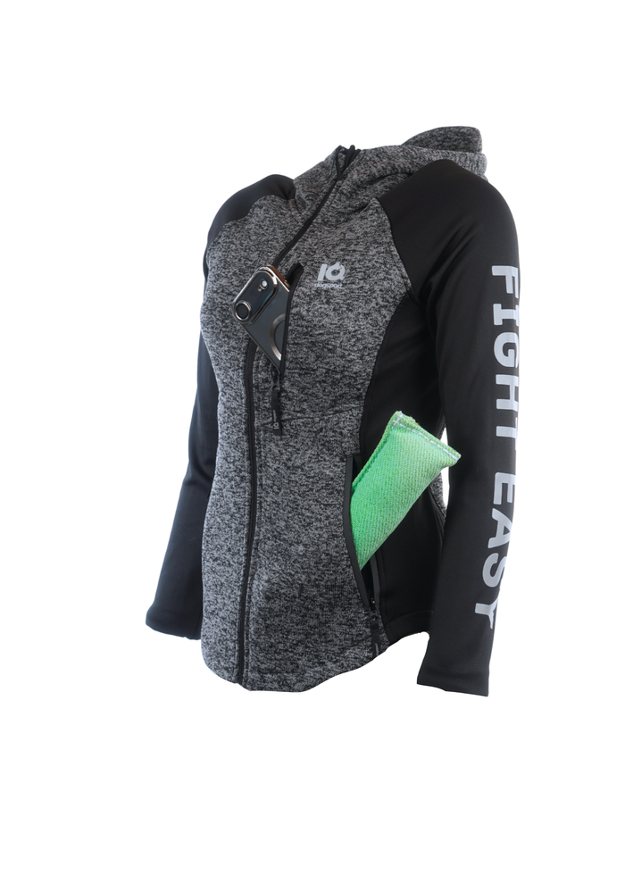 IQ Damen Zip-Hoodie Grau – Produktansicht 6