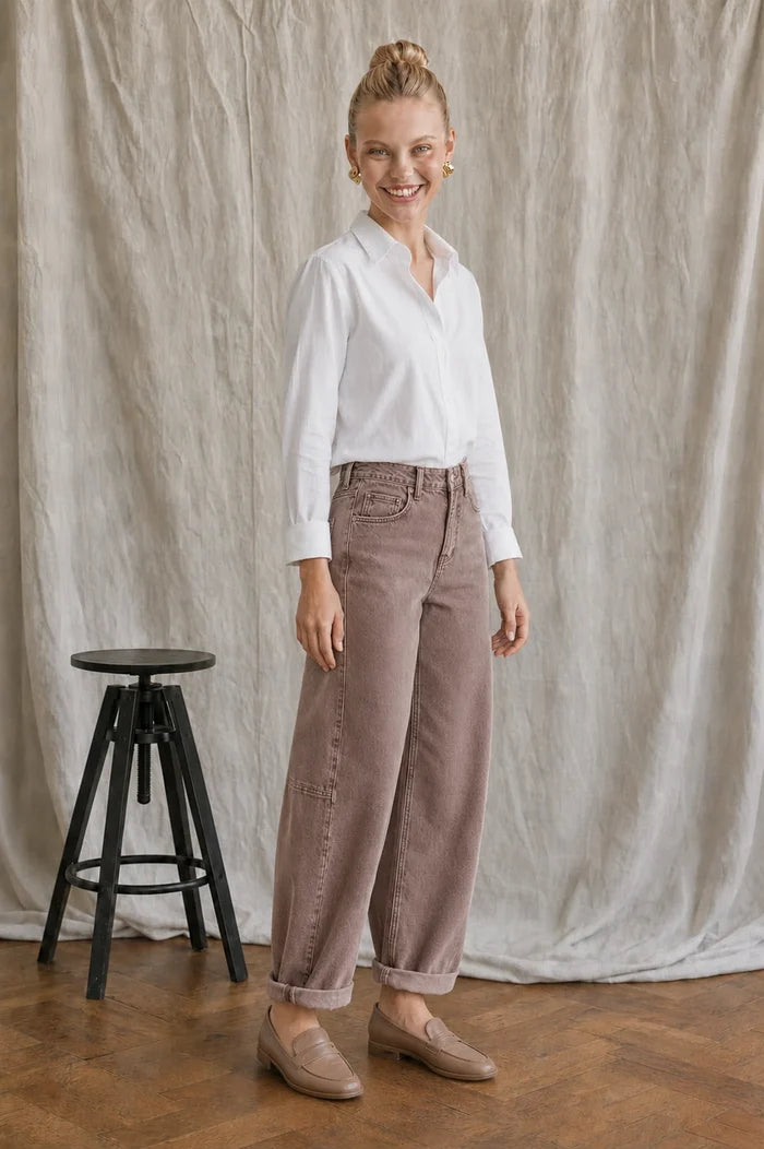 Italian Star - Idaho Barrel Coloured Jean - Mocha
