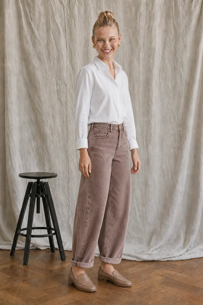 Italian Star - Idaho Barrel Coloured Jean - Mocha
