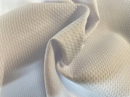 Italian Textured Cotton Mini Pique - White