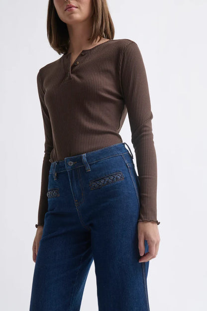 Kireina - Freya Jean Plait Pocket - Palisade Blue - KWN260026