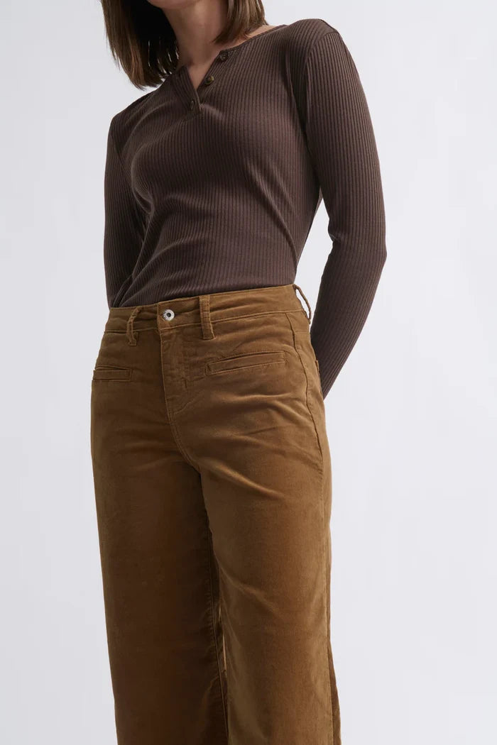 Kireina - Freya Velvet Jean - Toffee - KWN260037