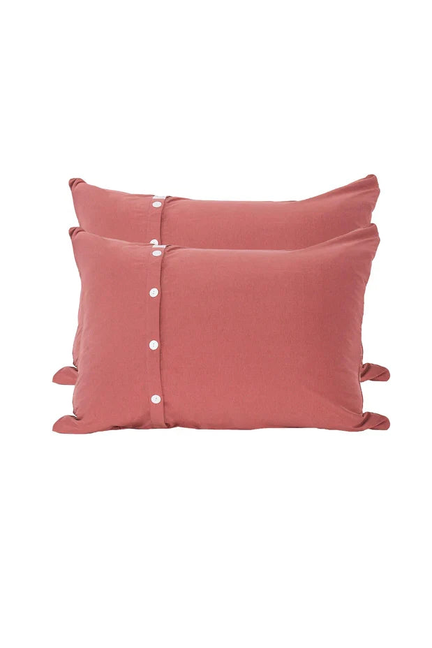 Lazy Bones - Rosette Pillowcase Set of 2 | Cedar