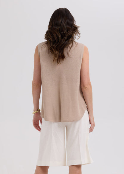 LD & Co. - Linen A-Line Top - Taupe (LC7766)