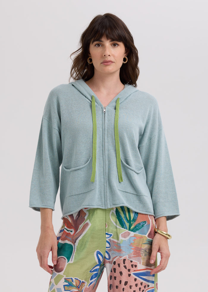 LD & Co - Linen Hoodie - Light Cyan (LC7765)