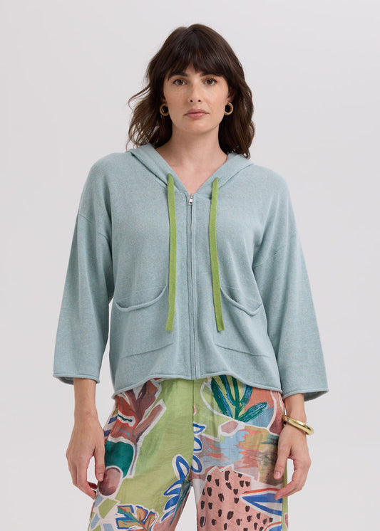 LD & Co - Linen Hoodie - Light Cyan (LC7765)